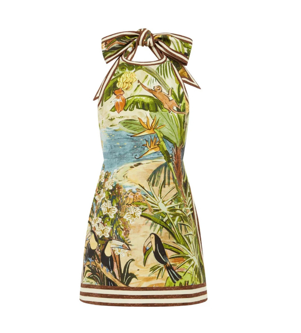 Alemais Toucan Tango Halter Mini Dress in Multi